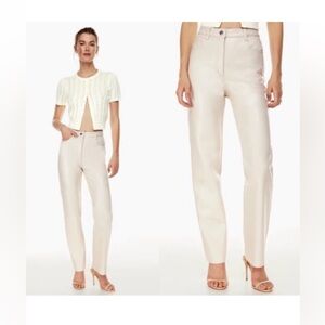 Aritzia - Leather Wilfred The Melina Cream Pants NWT